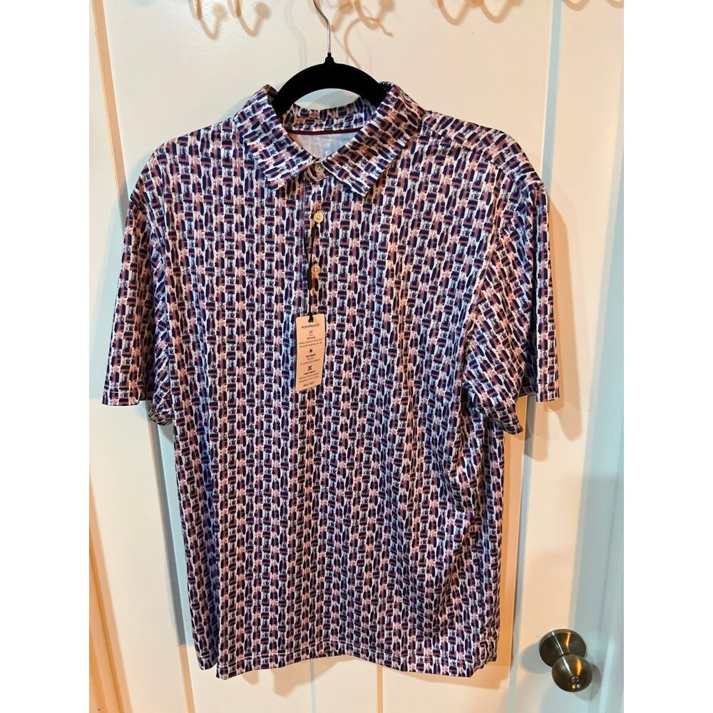 Maelreg performance golf polo shirt with a unique pattern